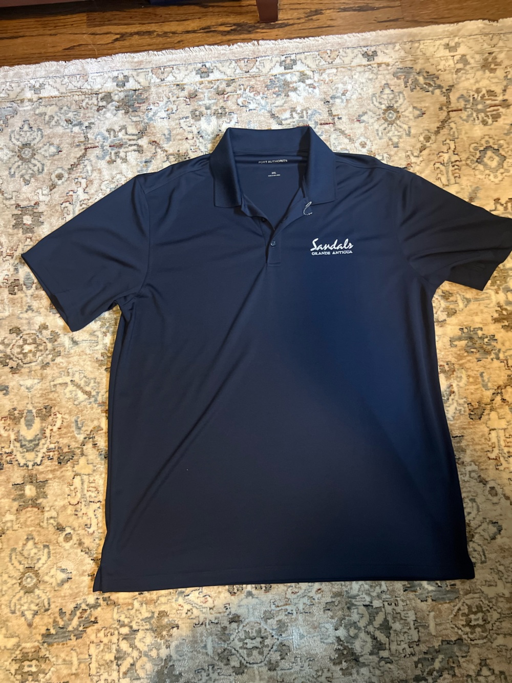 Men’s Navy Performance Polo Shirt Sandals Grande Antigua